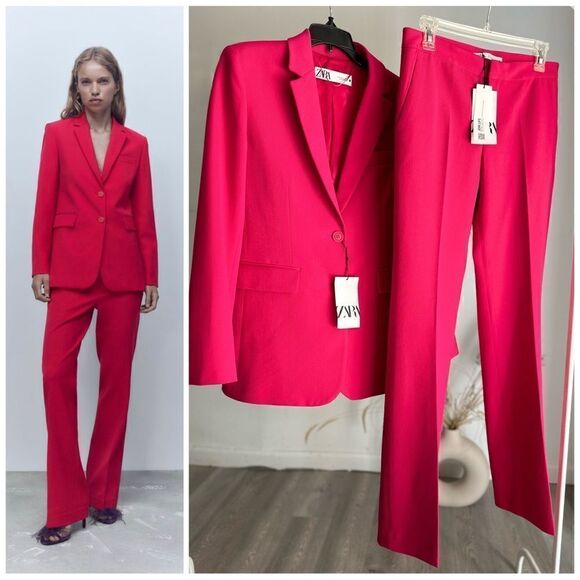 Zara Jackets & Blazers - Zara Fuchsia Set Co-Ord Blazer and Pants